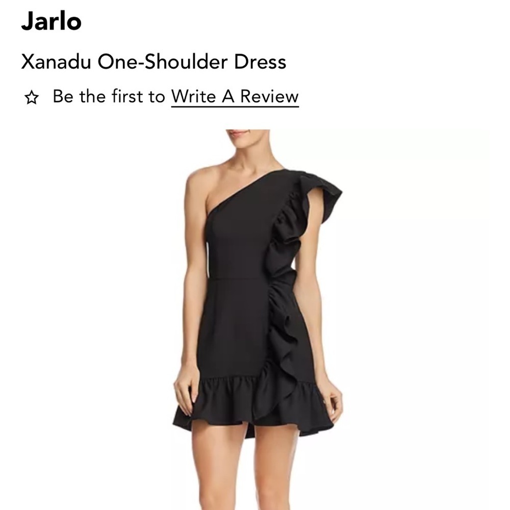 Jarlo Black Ruffled One-Shoulder Dress